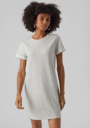 Vero Moda Jerseykleid VERO MODA VMSASHAMILLA SS SWEAT DRESS NOOS, Damen, Gr. XL, N-Gr, grau (light grau melange), Jersey, Obermaterial: 82% Polyester, 18% Baumw