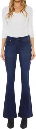 Kancan Mid Rise Flare Jeans - Petite In Dark Wash