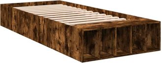 vidaXL Estructura De Cama Madera De Ingenier&iacute;a Roble Humo 75x190 Cm Vidaxl