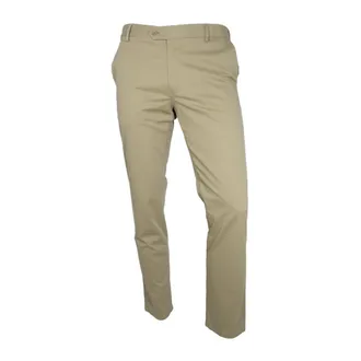 Meyer Chinos, male, Beige, Size: W42 L32 Fine Micro Print Flex Trousers Oslo