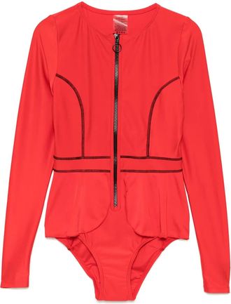 Duskii Costume intero Elle a maniche lunghe - Rosso