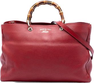 Gucci Pre-owned Gucci Large Calfskin Bamboo Shopper Satchel Ladies U00VU9MSZMXACFTN