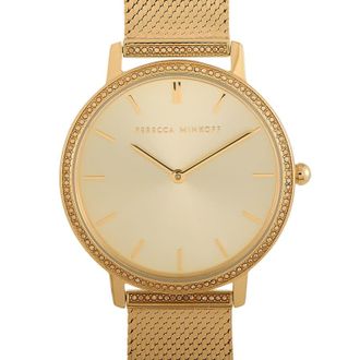 Rebecca Minkoff Major Quartz Crystal Gold Dial Ladies Watch 2200392