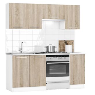 Puma Rovere 1,8 M, Set Di Mobili Da Cucina Da Assemblare, Colore Rovere (ksetoak) - Naturel