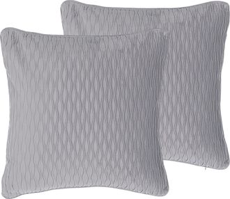Beliani Conjunto De 2 Cojines Decorativos Patr&oacute;n Gris Rect&aacute;ngulo 45 X 45 Cm Accesorios Decoraci&oacute;n Tradicional Moderna Motari