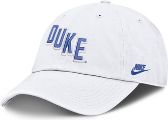 Nike Duke Natural Club Nike Mens College Adjustable Hat in White | NC0110ADUV-EYR