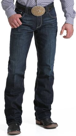 Cinch Mens Performance Mid Rise Relaxed Fit Boot Cut Jeans In Blue