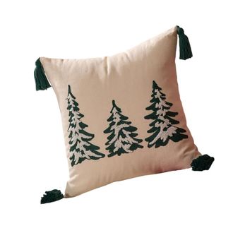 OEM Funda De Almohada Bordada Con Forma De &Aacute;rbol De Navidad, 45 Cm