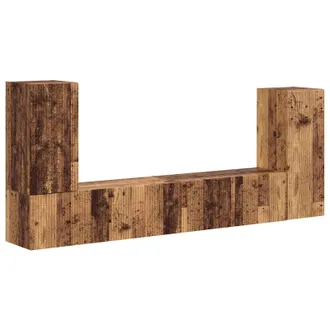 vidaXL Conjunto De Mueble De Tv 4 Pcs Madera Envejecida Vidaxl
