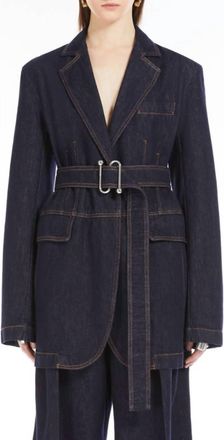 Sportmax Domino Oversized Denim Blazer In Dark Navy