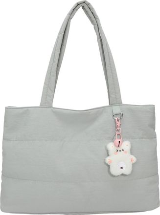 Generic Cymwer Women Quilted Tote Bag Large Shoulder Bag Work Bag for Travel Work (Light Blue)