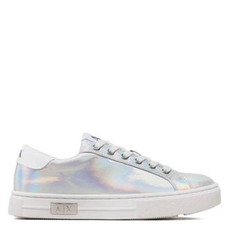 A|X Armani Exchange Mina Silver Reflective Sneakers, Brand Size 38 ( US Size 7.5 )