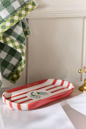 Anthropologie Printed Ceramic Bath Tray