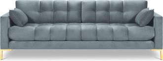 BLOOMINGLOFT 4-Sitzer Designsofa Mamaia Samt - Light Blue