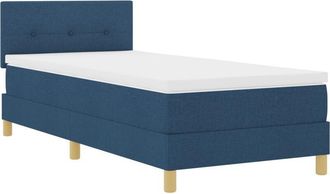 vidaXL Box Spring Bed with Mattress Blue 80 x 200 cm Fabric Vidaxl