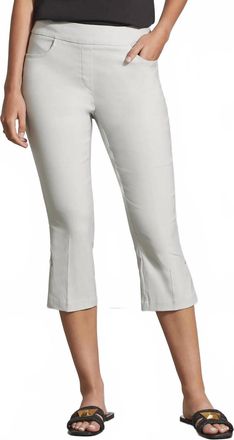 Tribal Flatten It Pull On Capri Pants In Smoke