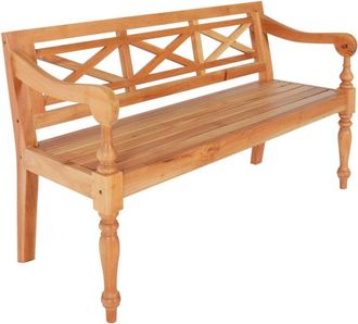 vidaXL Panca Batavia 123 cm in Legno Massello di Mogano Marrone Chiaro - Vidaxl