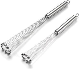 OEM 2 Piezas, Batidoras, Batidor De Huevos, Batidor De Bolas, Batidor De Huevos Peque&ntilde;o, Manual, Acero Inoxidable, Plateado, 26/31 Cm