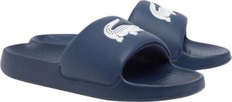 Lacoste Mens Serve Slide 1.0 Sandal, Navy Blue & White Crocodile, 38