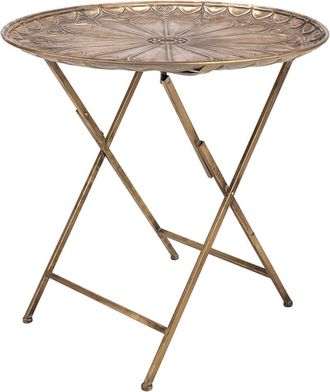 Wanderlust Deco Mesa Auxiliar De Metal Dorado 65x65x62.5h Cm