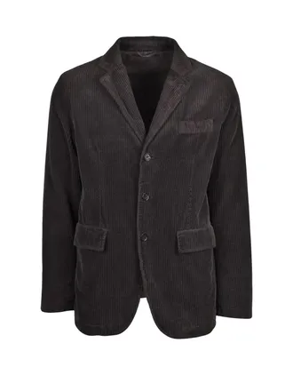 Aspesi Rich Cotton Velvet Blazer With Notch Lapel And Tailored Fit