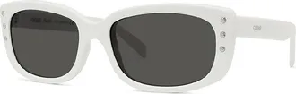 Celine CL40072I25N Oval Full Rim Sunglasses - White
