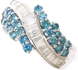 C&A Blue Platinum Platinum 900 Band Ring (Pre-Owned)