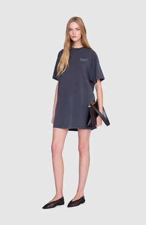 Anine Bing Beth Mini Dress in Washed Black Palm at Nordstrom, Size X-Small