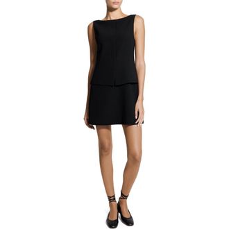 Theory Boat Neck Minidress in Black - 001 at Nordstrom, Size 10