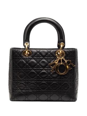 Dior 1997 Medium Lambskin Cannage Lady Dior satchel - Black