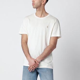 Polo Ralph Lauren Cream Cotton Custom Slim-Fit T-Shirt
