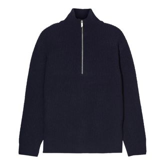 Closed Maglione in lana con zip corta - - Knitwear - Uomo - Blu - S