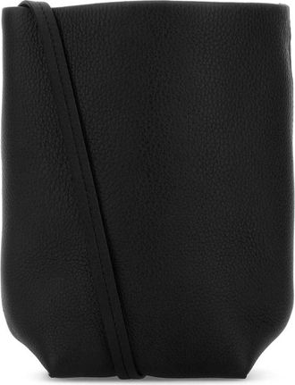 The Row Black Leather N/S Park Crossbody Bag