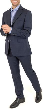 PinoPorte Trim Fit Wool Suit in Blue at Nordstrom Rack, Size 46Regular