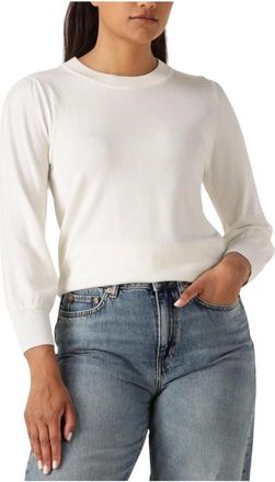 Minus Truien & Vesten, Dames, Wit, XS, Gebroken witte gebreide T-shirts