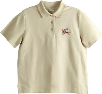 Burberry Poloshirt met geborduurd logo - Beige