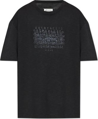 Maison Margiela Cotton Numerical T-shirt - Heren - T-shirts - Zwart - XS - Katoen - Tops
