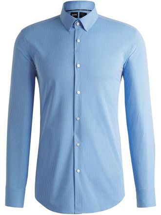 BOSS striped button-up shirt - Blue