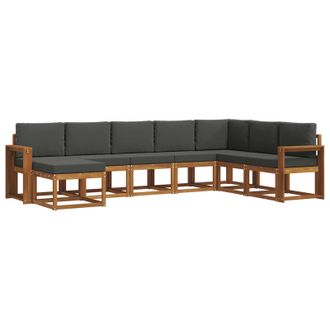 vidaXL Conjunto De Sof&aacute;s De Exterior 8 Pcs Natural Y Antracita Vidaxl