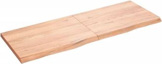 vidaXL Wall Shelf Light Brown 140x50x(2-4) cm Treated Solid Wood Oak Vidaxl