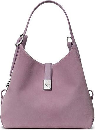 Kate Spade New York Deco Smooth Leather And Suede Crossbody Tote Shoulder Womens Handbags Market Purple, Leather/Suede