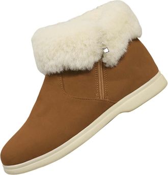 Generic Winter Boots Womens Lined Thermal Boots Womens Half Length Snow Boots Non-Slip Walking Shoes Comfortable Winter Shoes Lightweight Outdoor Shoes Cosy B