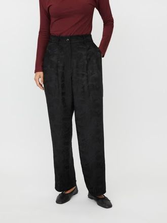 Masai Maperli Jacquard Textured Pants in Black at Nordstrom, Size Xx-Large