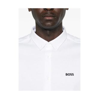 HUGO BOSS Hugo, Short Sleeve Shirts, male, White, Size: M Shirt Boss