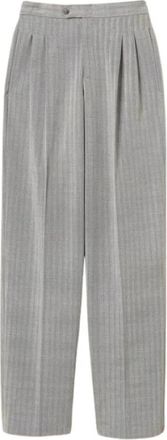 Twinset Pantaloni sartoriali in misto lana - Dames - Wijde Broeken - Grijs - S - Wol - Broeken