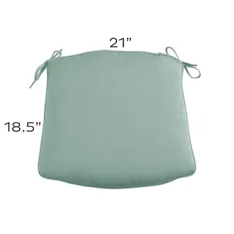 Ballard Designs Replacement Chair Cushion - 21x18.5 - Box Edge, Canopy Stripe Fawn/White - Ballard Designs