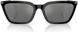 Michael Kors Everglades 58mm Gradient Cat Eye Sunglasses in Black /Silver Flash Gradient at Nordstrom