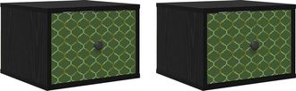 vidaXL Mesita De Noche De Pared Geleen 2 Uds. Roble Negro Vidaxl