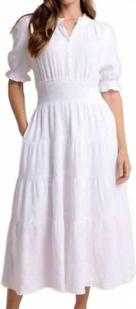 Southern Tide Christa Short Sleeve Maxi Dress In Classic White