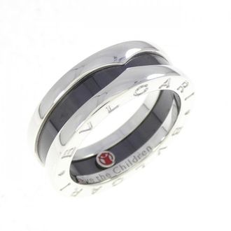 Bulgari Ceramic Silver 925 Band Ring (Pre-Owned)